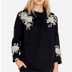 JOHNNY WAS Santal Turtleneck Funnel Neck Pullover Black XS